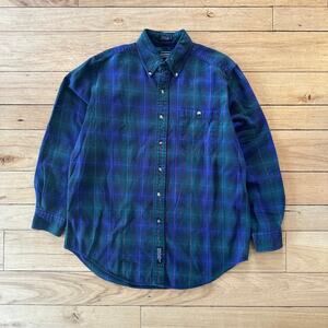 M Green and Blue Vintage Flannel